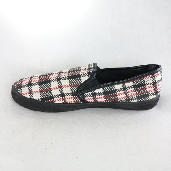 RUE21 ETC PAIR of Plaid Print Canvas Slip On Shoes Sz 10 US Women - Picture 5 of 8